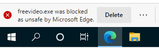 Microsoft Edge settings showing SmartScreen enabled with briefcase icon